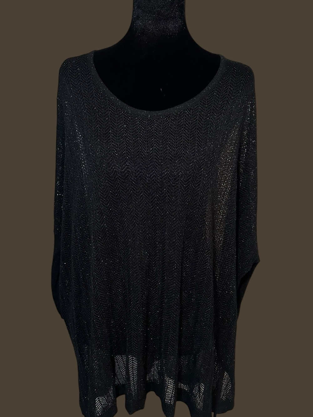 Jennifer Lopez Black Sparkle Knit Tunic
